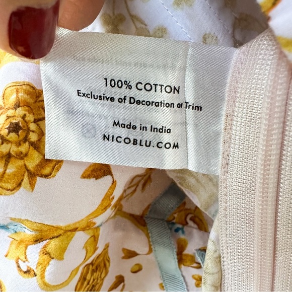 NicoBlu Capri Tunic Blush Pink Gold French Regency Ribbon Print Cotton XL Boho - Picture 7 of 10